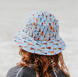 Boys Beach Hat Bucket UPF50+ Boat Print SS21