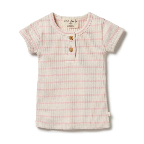 Pink Lemonade Organic Stripe Rib Top SS21
