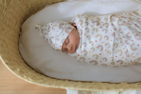 Rainbow Jersey Wrap with Beanie