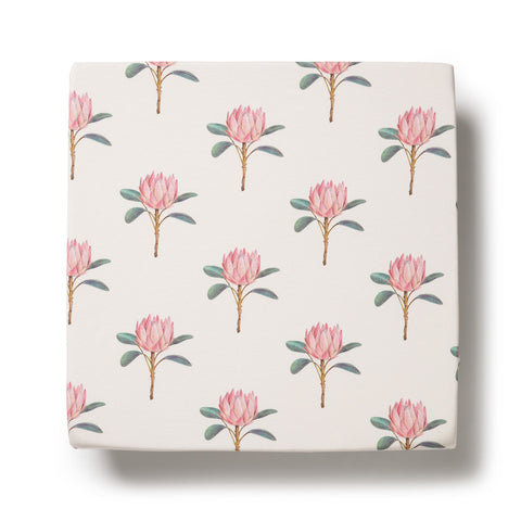 Organic Cot Sheet- Pretty Protea- organic Cotton