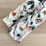 MISTY GREY FLORAL TOP KNOT HEADBAND