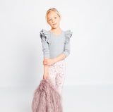 Grey LS Double Frill Leopard AW21