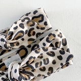 NUDE LEOPARD PRINT TOP KNOT HEADBAND