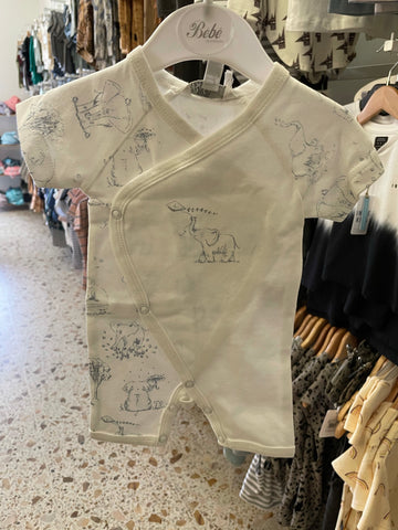 Darcy Wrap Romper- Blue Park