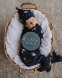 Milky Way | Baby Jersey Wrap & Beanie Set