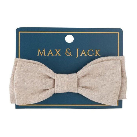 Toby Linen Bow Tie- Sand one size