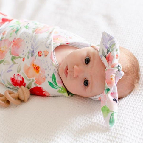 LILAC FLORAL TOP KNOT HEADBAND