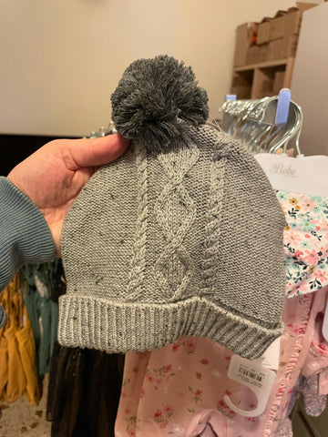 Boys Cable Beanie- grey