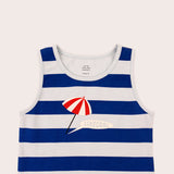Stay Cool Singlet- Blue Stripe SS21
