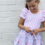 S/S Double Frill Stripe Leopard SS21