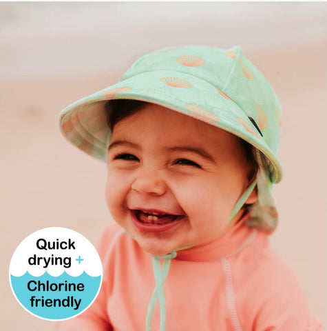 Girls Beach Legionnaire Hat UPF50+ Seashell Print SS21