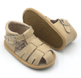 Zoe Sandal- Sand Wax Leather (enclosed toe)