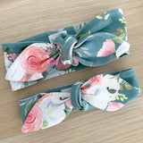 TEAL FLORAL TOP KNOT HEADBAND