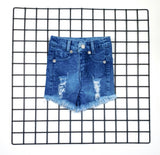 Girls Ripped Denim Shorts