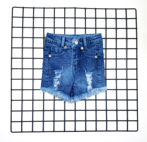 Girls Ripped Denim Shorts