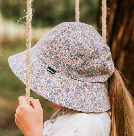 Girls Kids Ponytail Bucket Sun Hat- Violet SS22