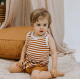 Biscuit Stripe Organic Singlet SS22