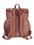 Faux Leather Nappy Backpack - Dusty Rose