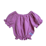 Mulberry Guaze Cropped Shirred Top SS21