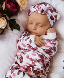 Fleur Baby Jersey Wrap & Topknot Set