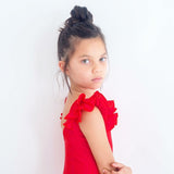 Rosso Red Luxe Double Frill Leotard