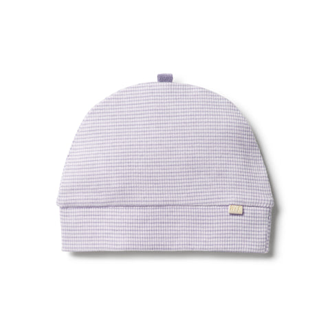 Lavender Organic Stripe Rib Beanie