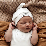 Milk Ribbed Knotted Beanie