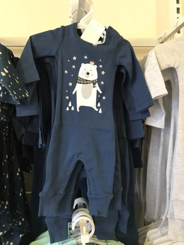 Bear Footless Pullover Suit-Denim