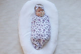 Spring Flowers Jersey Wrap with Topknot Headband
