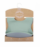 SAGE GREY SILICONE BIBS 2 PACK