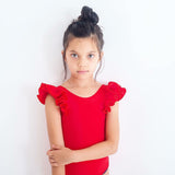 Rosso Red Luxe Double Frill Leotard