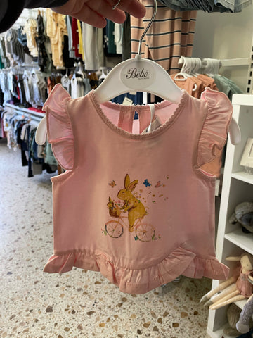 Flora Bunny Tee- Pink