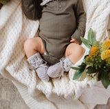 Grey Merino Wool Bonnet & Booties