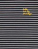 Paradise Tee- Black & White Stripes