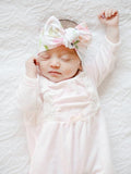 White Rose Floral Bow Knot Headband