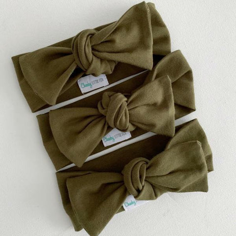 OLIVE BOW KNOT HEADBAND