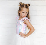 Sorbet Stripe Double Frill Leotard