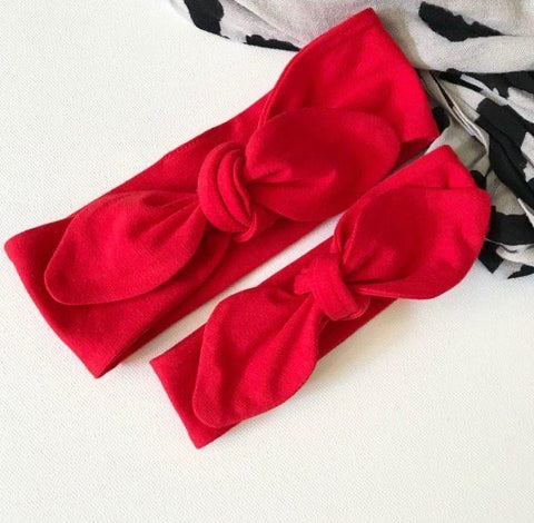 BURNT RED TOP KNOT HEADBAND