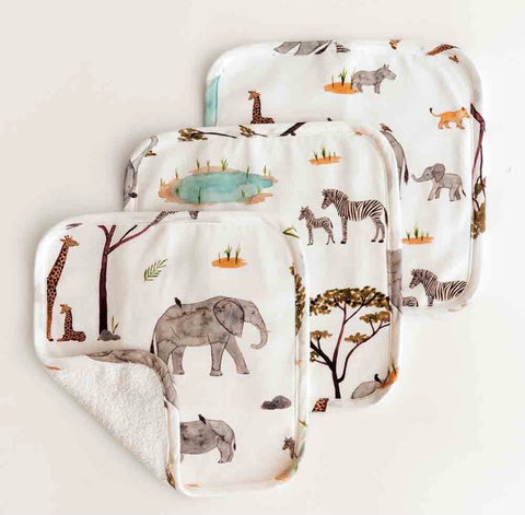 Safari Organic Wash Cloths - 3 Pack