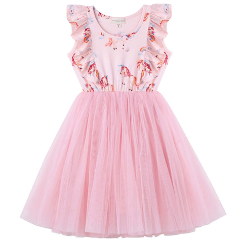 RAINBOW UNICORN S/S HAZEL TUTU DRESS- PINK