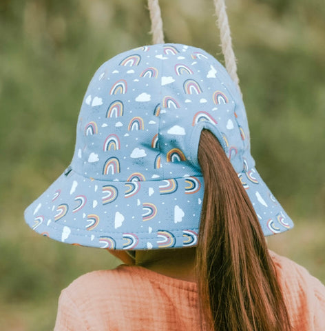 Kids Ponytail Bucket Sun Hat- Rainbow SS22
