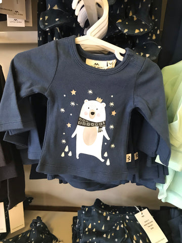 Bear Long Sleeve Tee- Denim