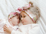 Antique Rose Floral Top Knot Headband