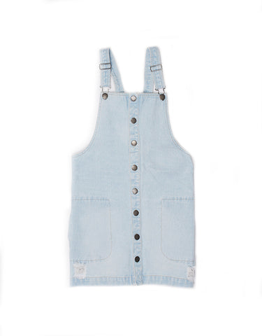 Mallory Pinafore- bleach wash