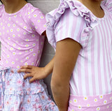 S/S Double Frill Stripe Leopard SS21
