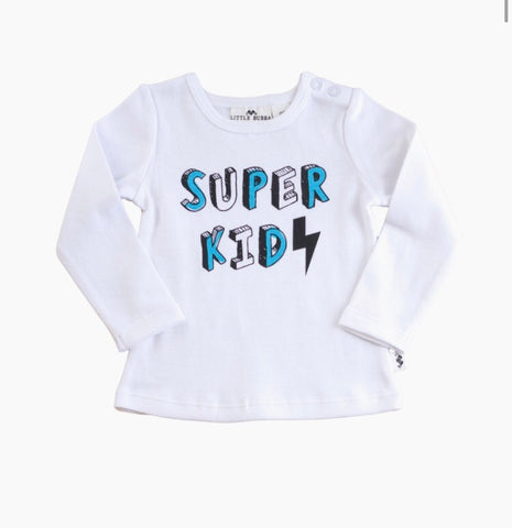 Super Kid Long Sleeve Tee-white