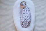 Spring Flowers Jersey Wrap with Topknot Headband