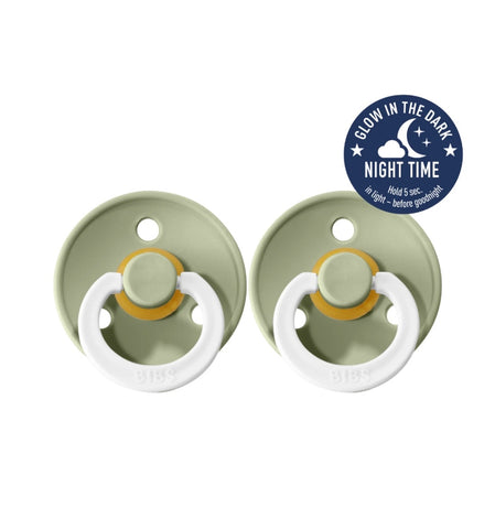 BIBS Colour Night Glow- Size Three | Sage 2pack