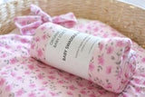Pink Blossom Jersey Wrap with Topknot headband