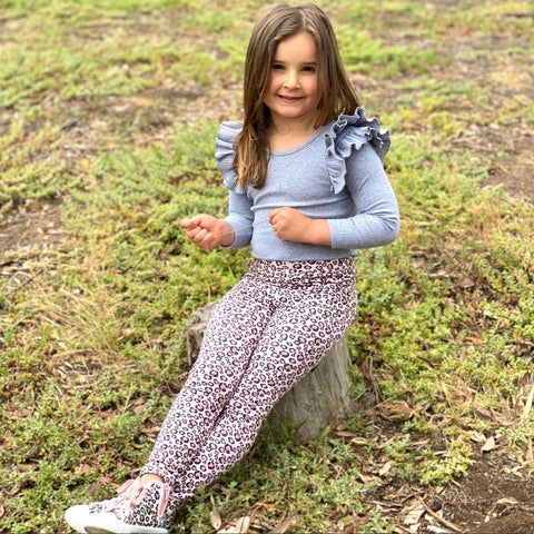 Grey LS Double Frill Leopard AW21